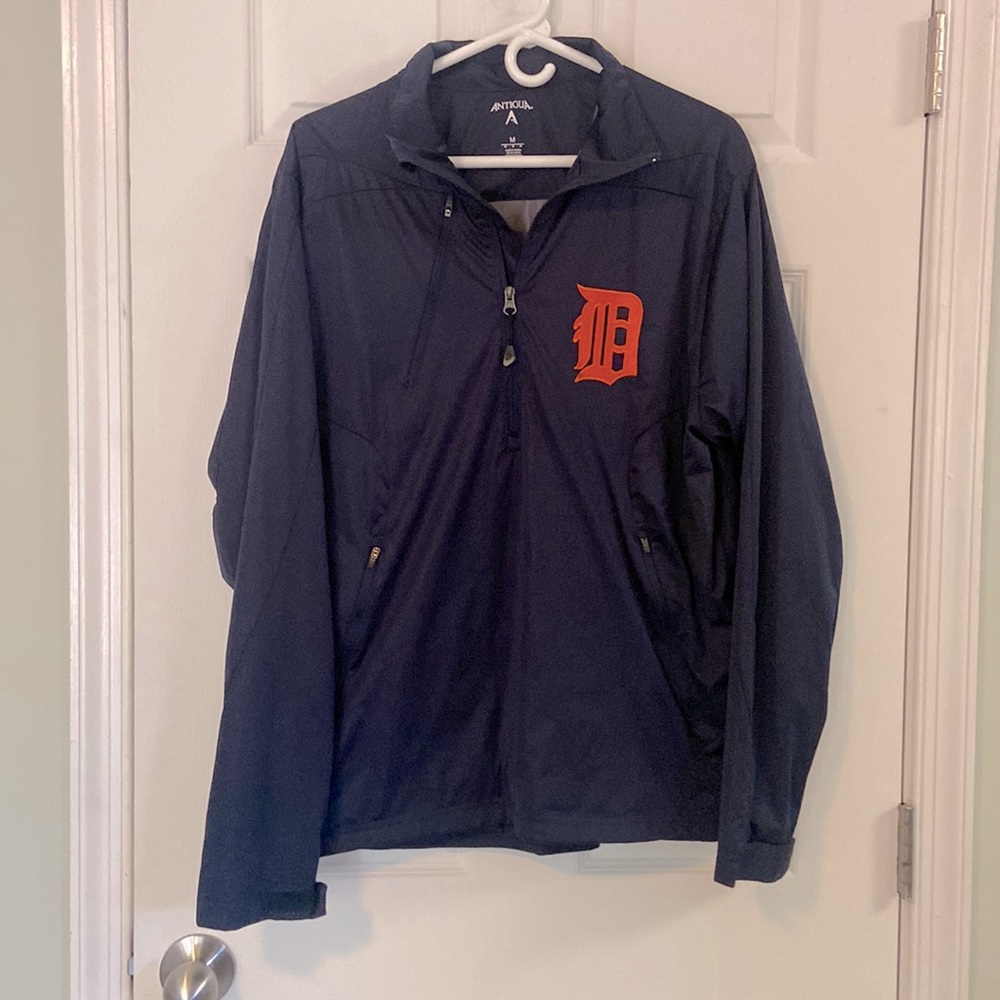 Men’s Antigua Detroit Tigers 1/4 Zip-Up Windbreaker - M